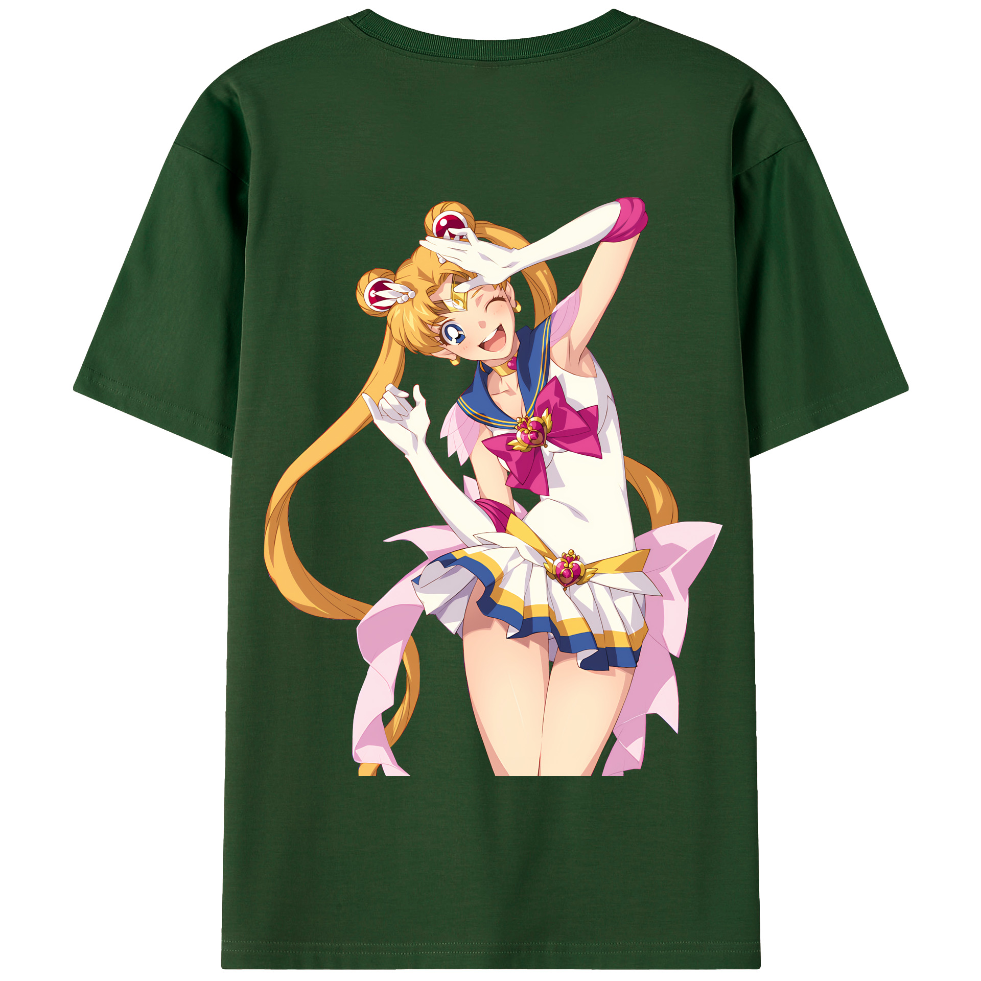 （画像用） 美少女戦士セーラームーン 月野 うさぎ つきの うさぎ Sailor Moon Tsukino Usagi 綿100％半袖Tシャツ（背面プリント）